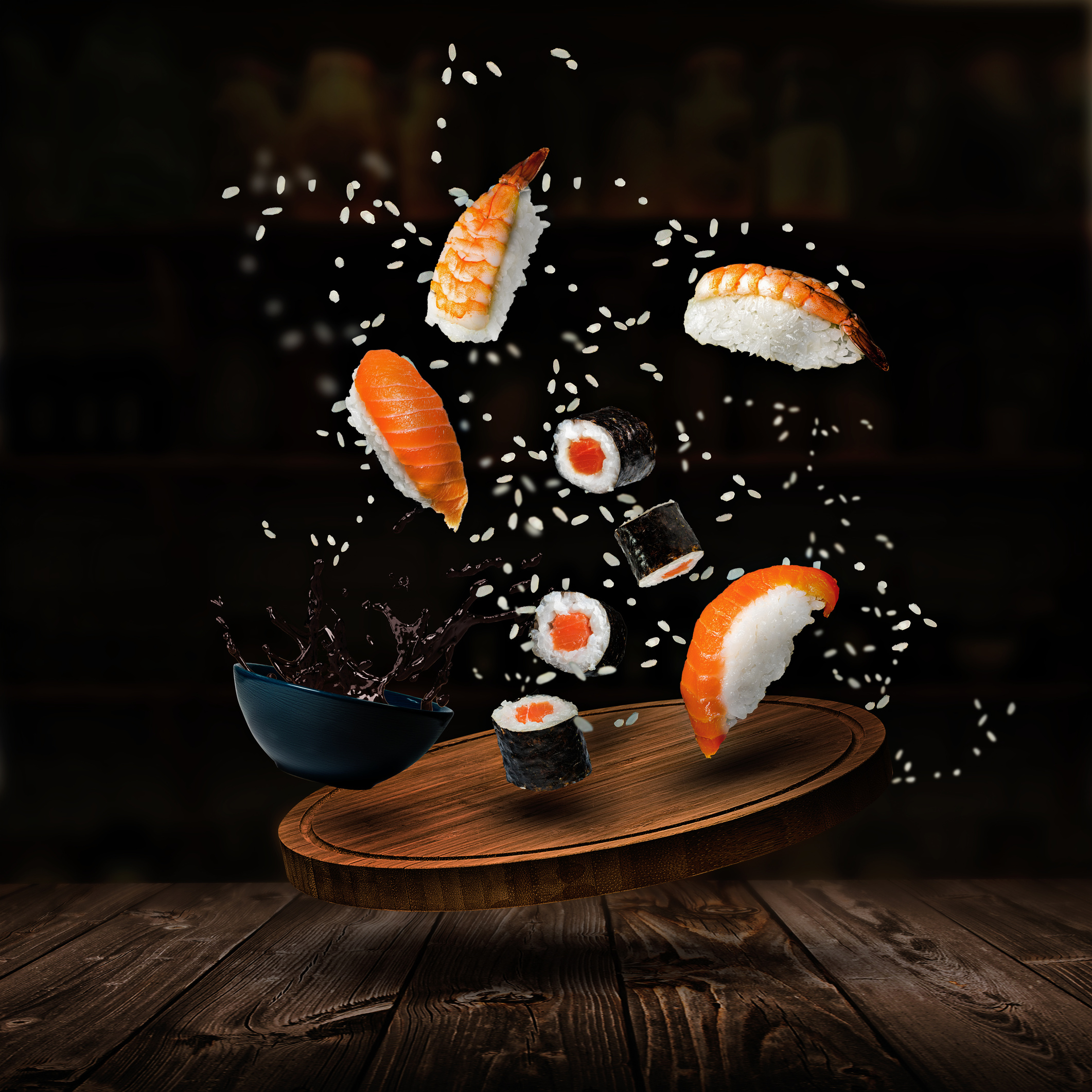 Flying sushi